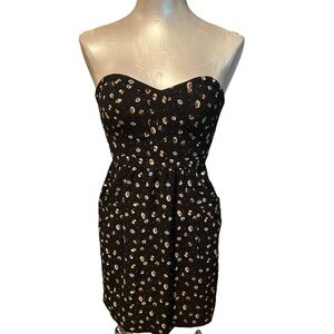 Keds Juniors Strapless Floral Dress with ruched side and pockets size XS